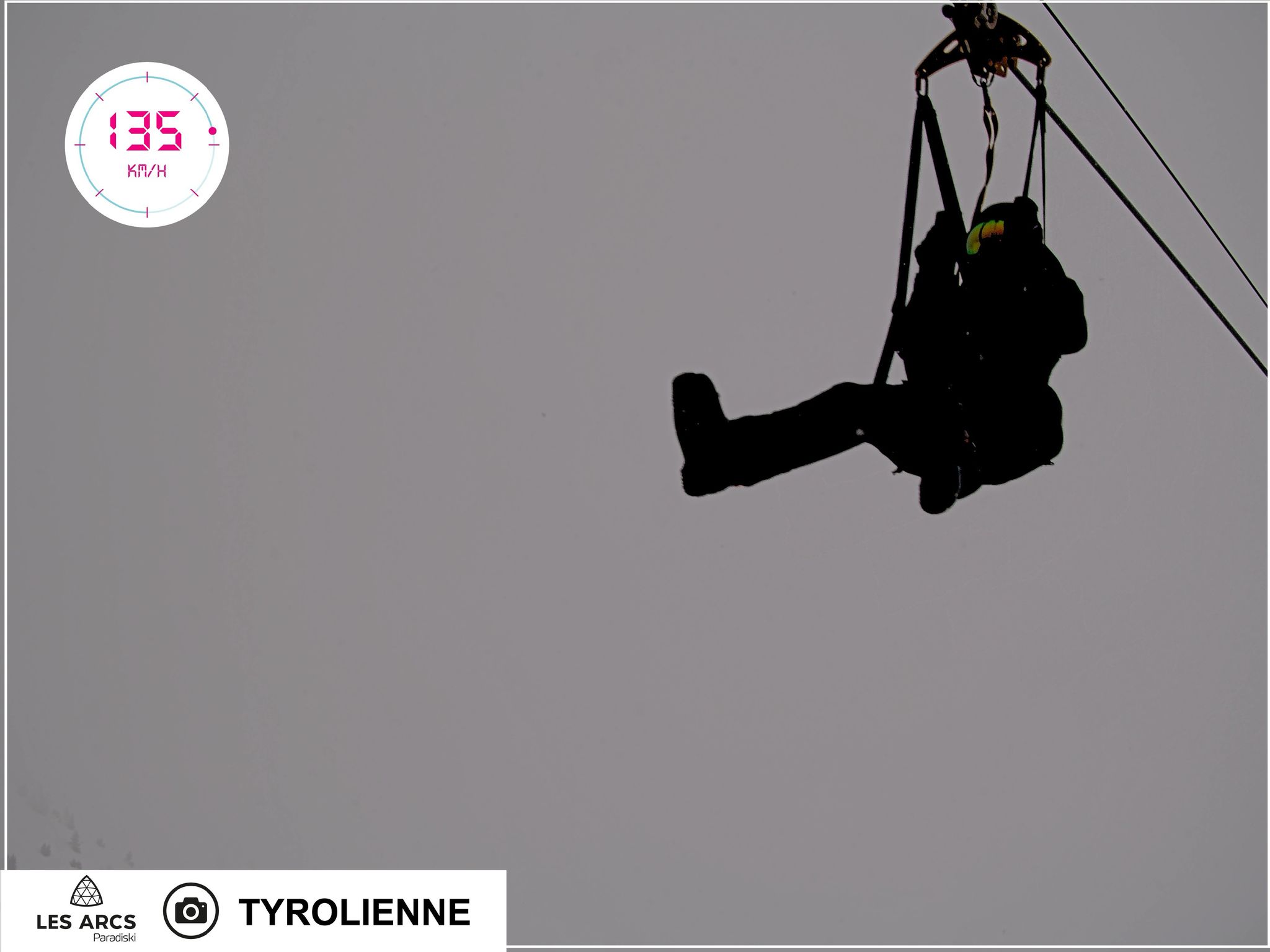 Met 135 kilometer per uur de Zipline af.